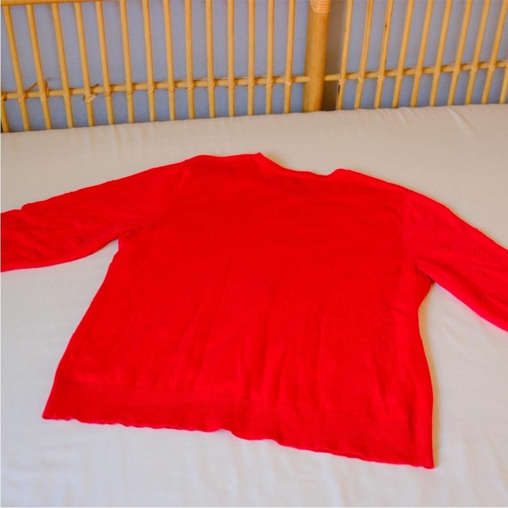 Cable & Gauge Red Knit Heart Design Cardigan - Picture 8 of 8